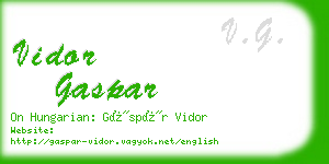 vidor gaspar business card